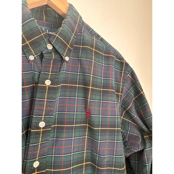 Ralph Lauren Vintage Classic Plaid Button-Down Shirt - Size L - Picture 3 of 5